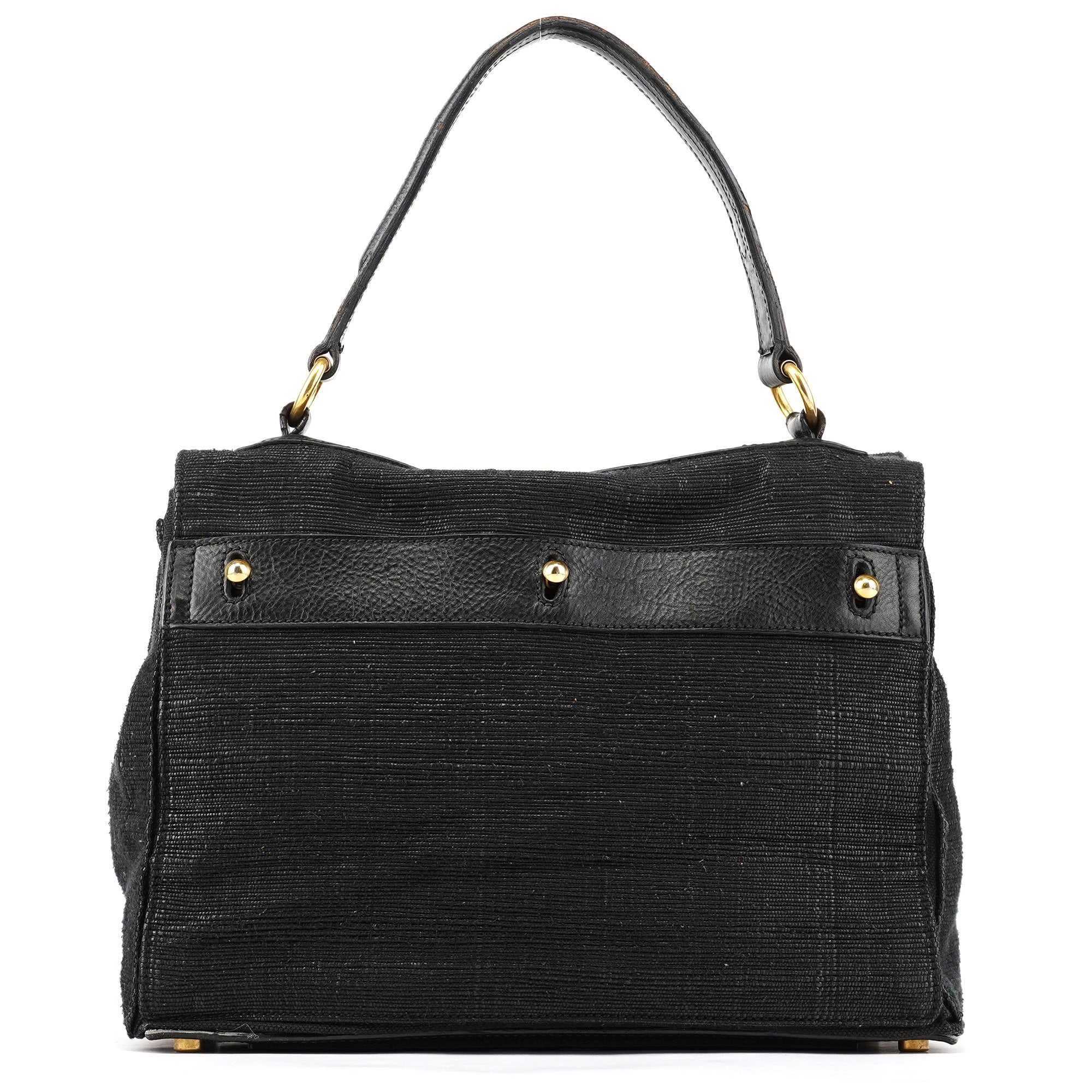 Yves Saint Laurent 266251 Black Canvas Leather Muse Two Bag