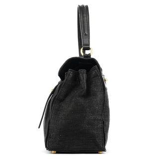 Yves Saint Laurent 266251 Black Canvas Leather Muse Two Bag