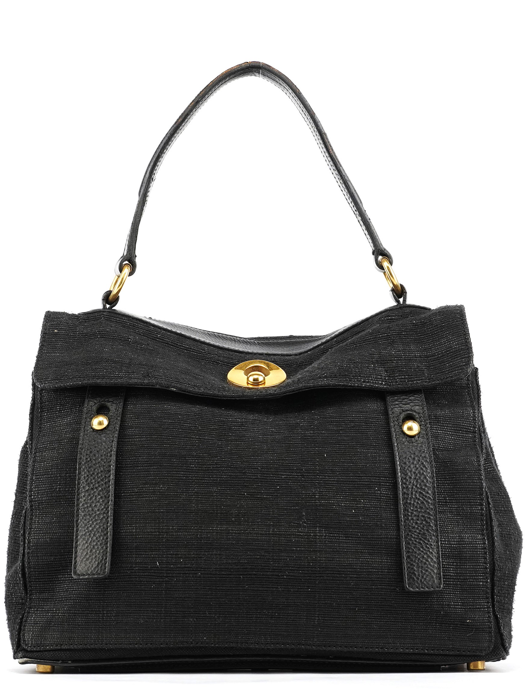 Yves Saint Laurent 266251 Black Canvas Leather Muse Two Bag