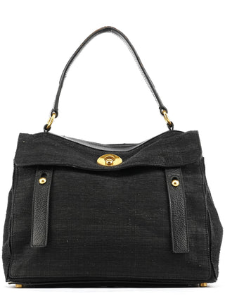 Yves Saint Laurent 266251 Black Canvas Leather Muse Two Bag