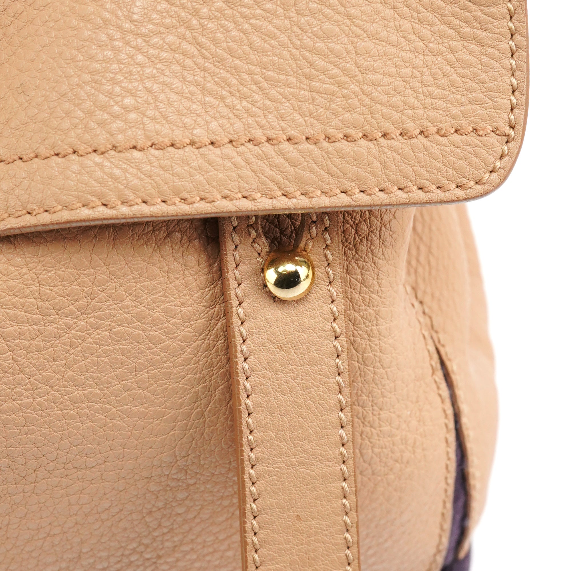 Yves Saint Laurent 283761 Beige Brown Leather Muse Two 2-Way Bag