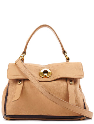 Yves Saint Laurent 283761 Beige Brown Leather Muse Two 2-Way Bag