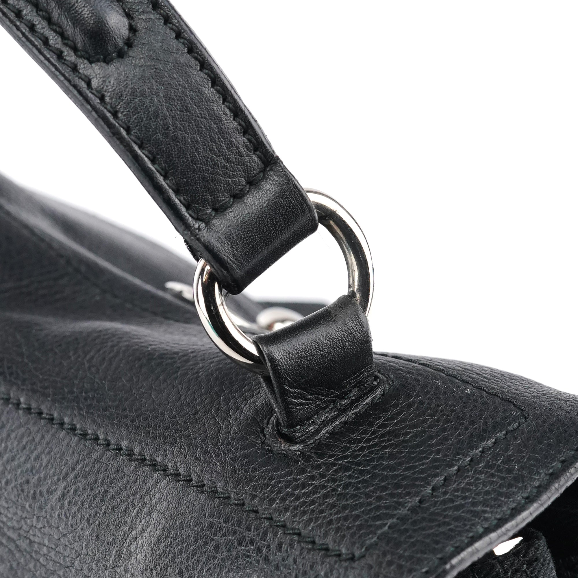 Yves Saint Laurent 283761 Black Leather Muse Two 2-Way Bag