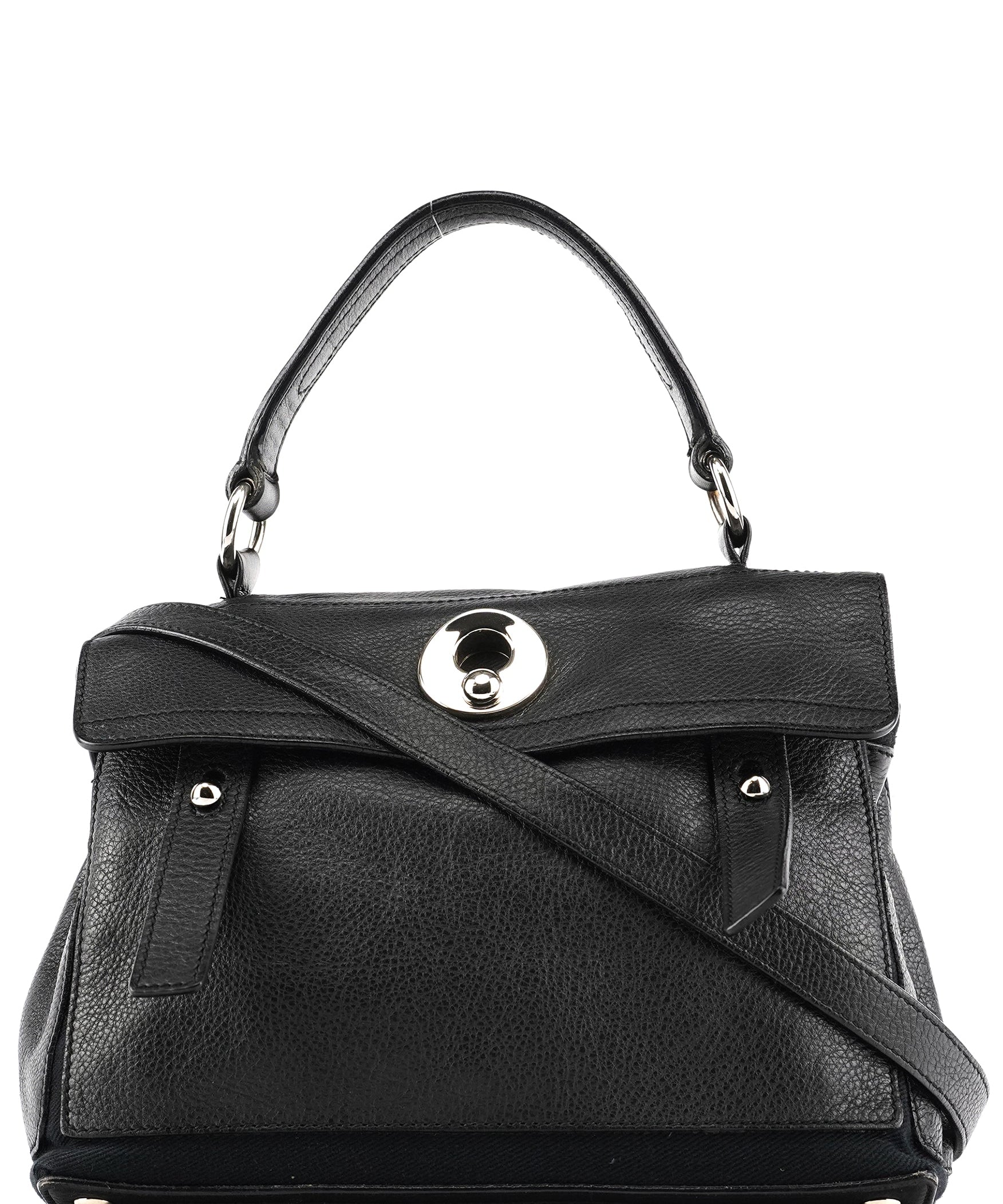 Yves Saint Laurent 283761 Black Leather Muse Two 2-Way Bag