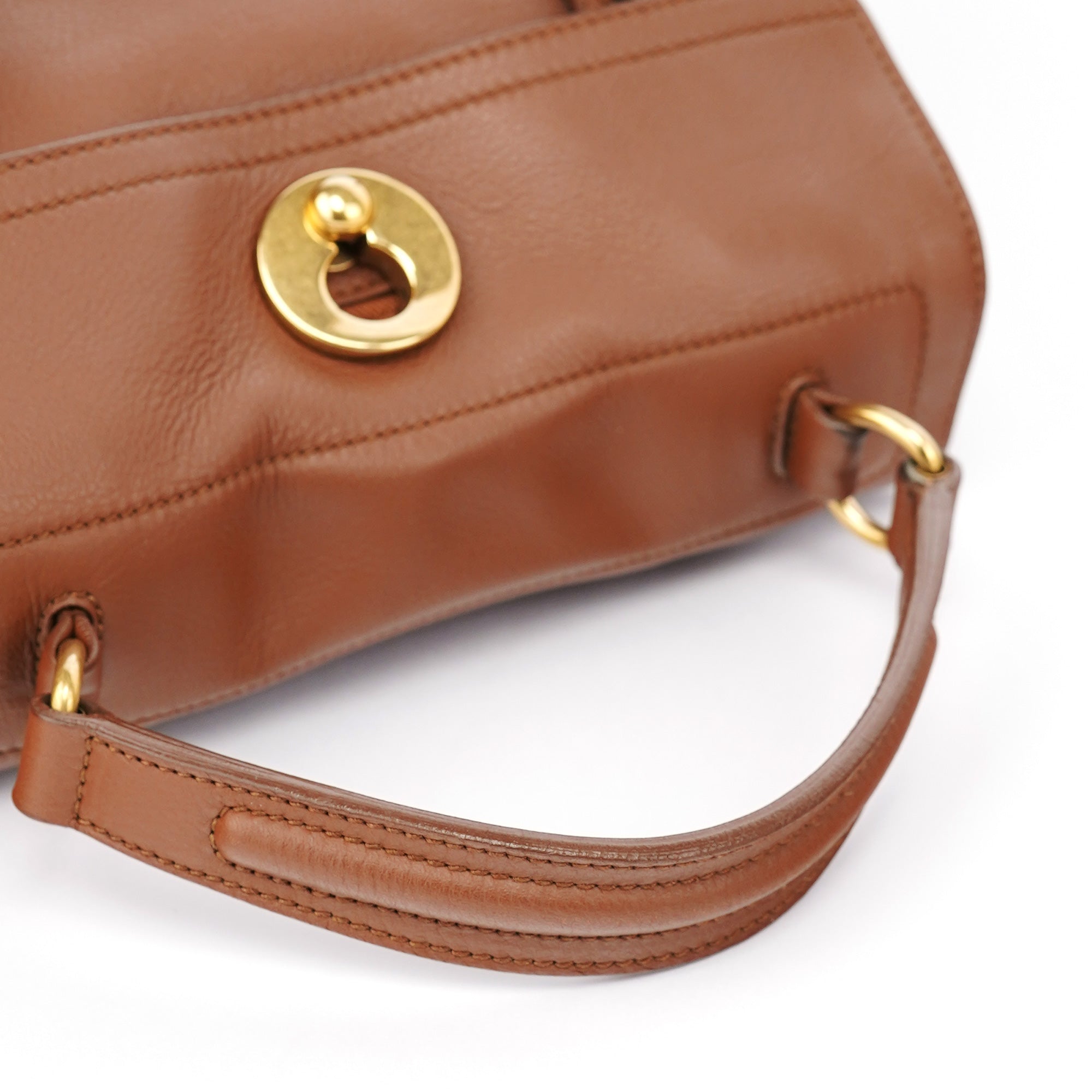 Yves Saint Laurent 283761 Brown Leather Muse 2-Way Bag