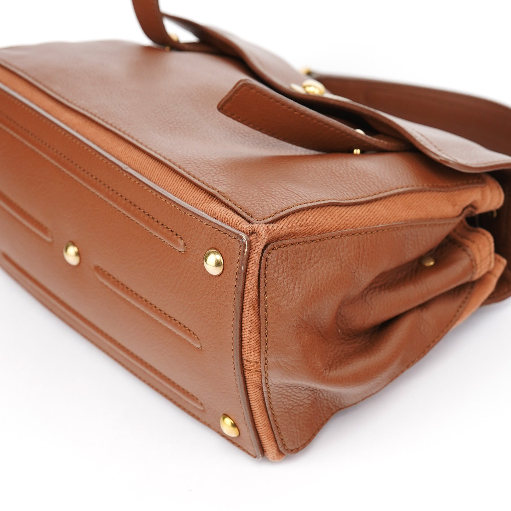 Yves Saint Laurent 283761 Brown Leather Muse 2-Way Bag