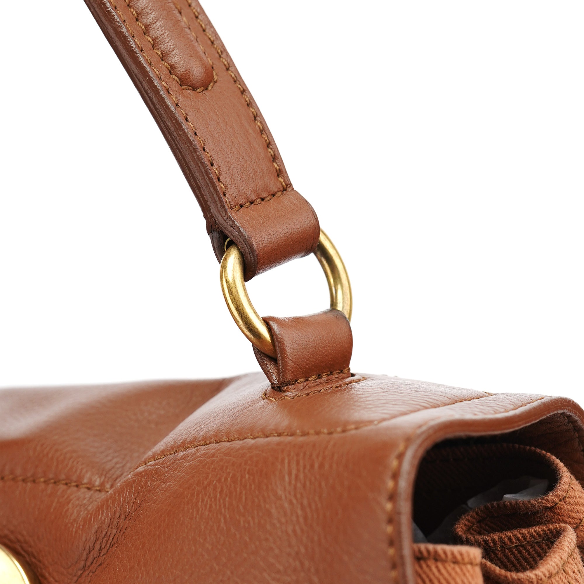 Yves Saint Laurent 283761 Brown Leather Muse 2-Way Bag