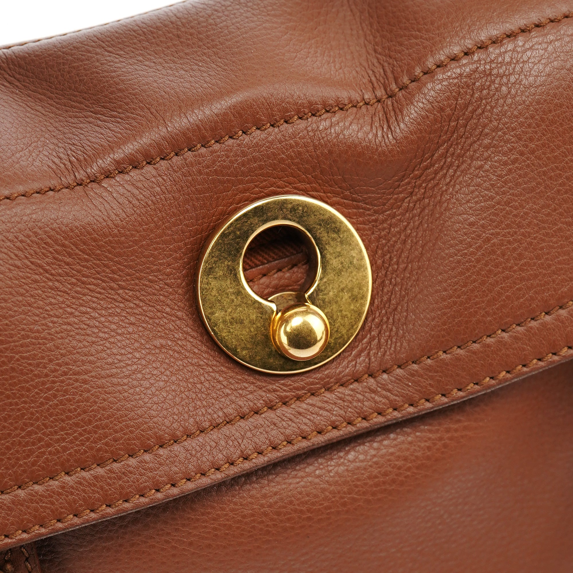 Yves Saint Laurent 283761 Brown Leather Muse 2-Way Bag