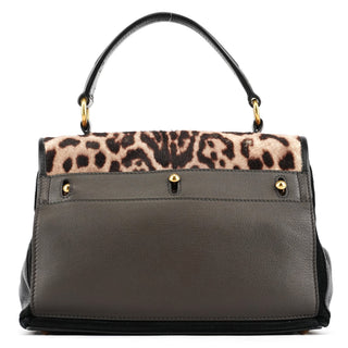 Yves Saint Laurent 283761 Leopard Calfhair Leather Muse Two Bag