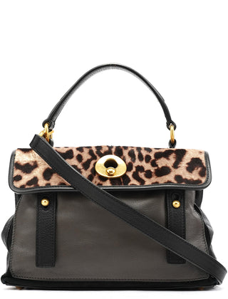 Yves Saint Laurent 283761 Leopard Calfhair Leather Muse Two Bag