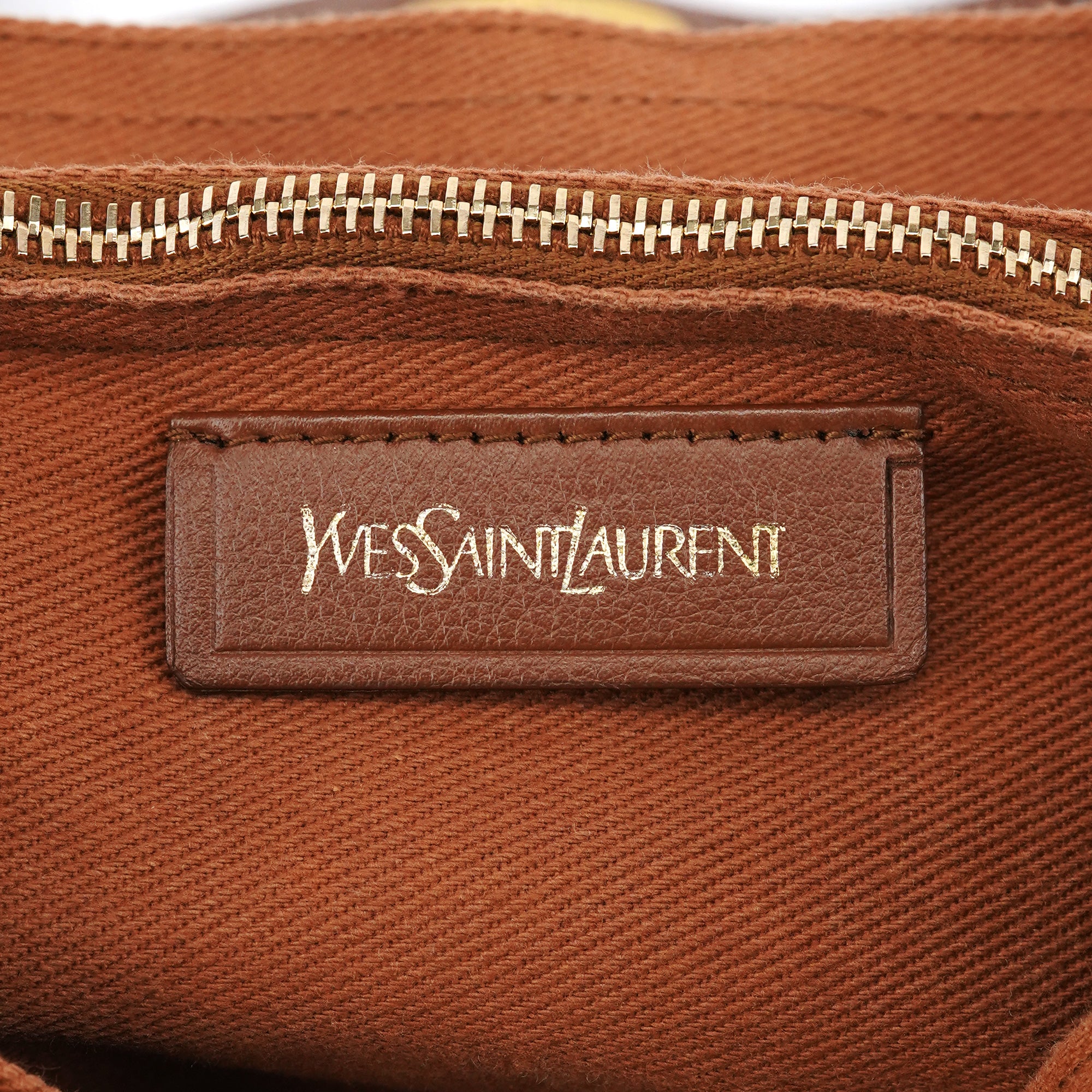 Yves Saint Laurent 283761 Sac deux portés Muse Two en cuir marron clair