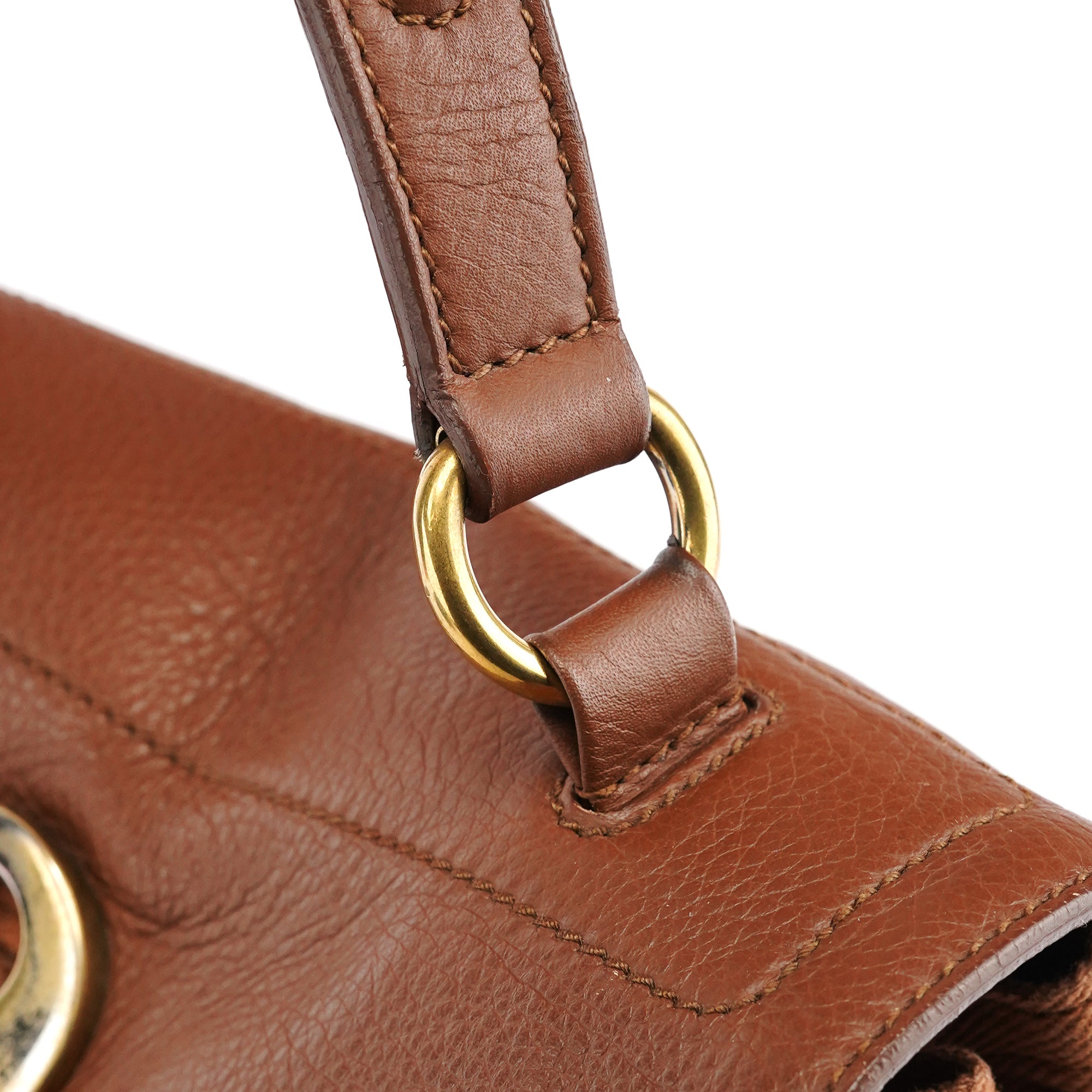 Yves Saint Laurent 283761 Sac deux portés Muse Two en cuir marron clair