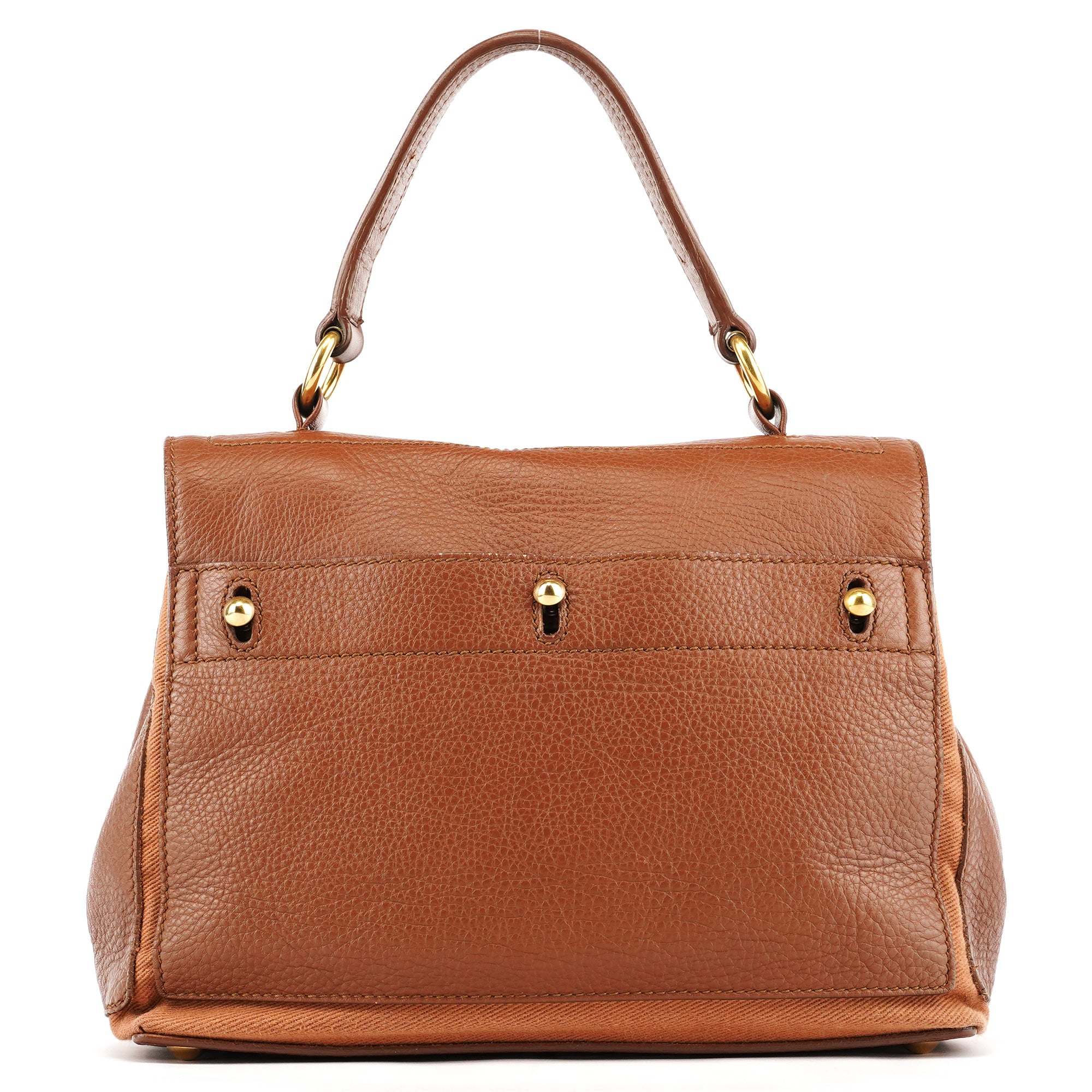 Yves Saint Laurent 283761 Sac deux portés Muse Two en cuir marron clair