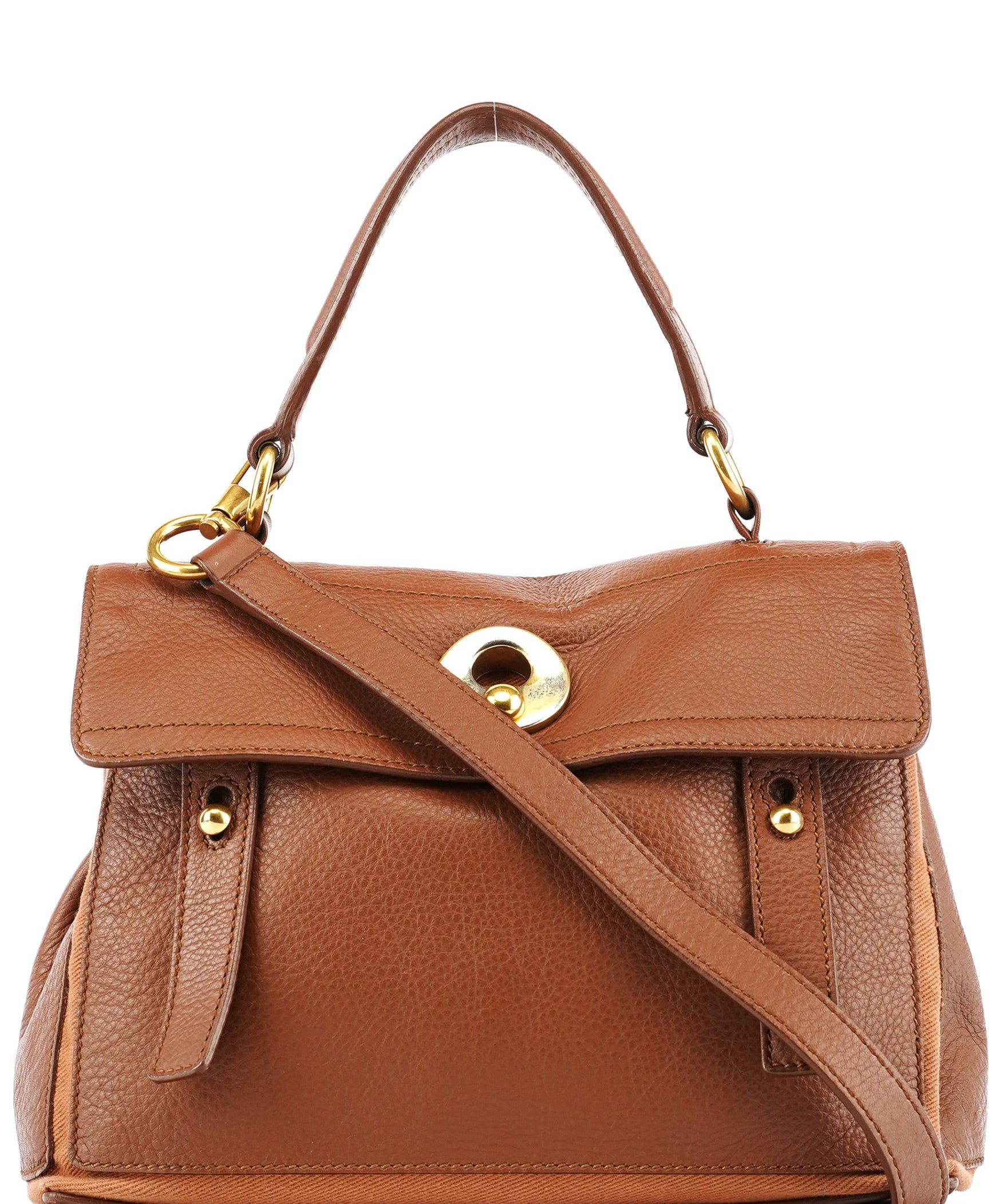 Yves Saint Laurent 283761 Light Brown Leather Muse Two 2-Way Bag
