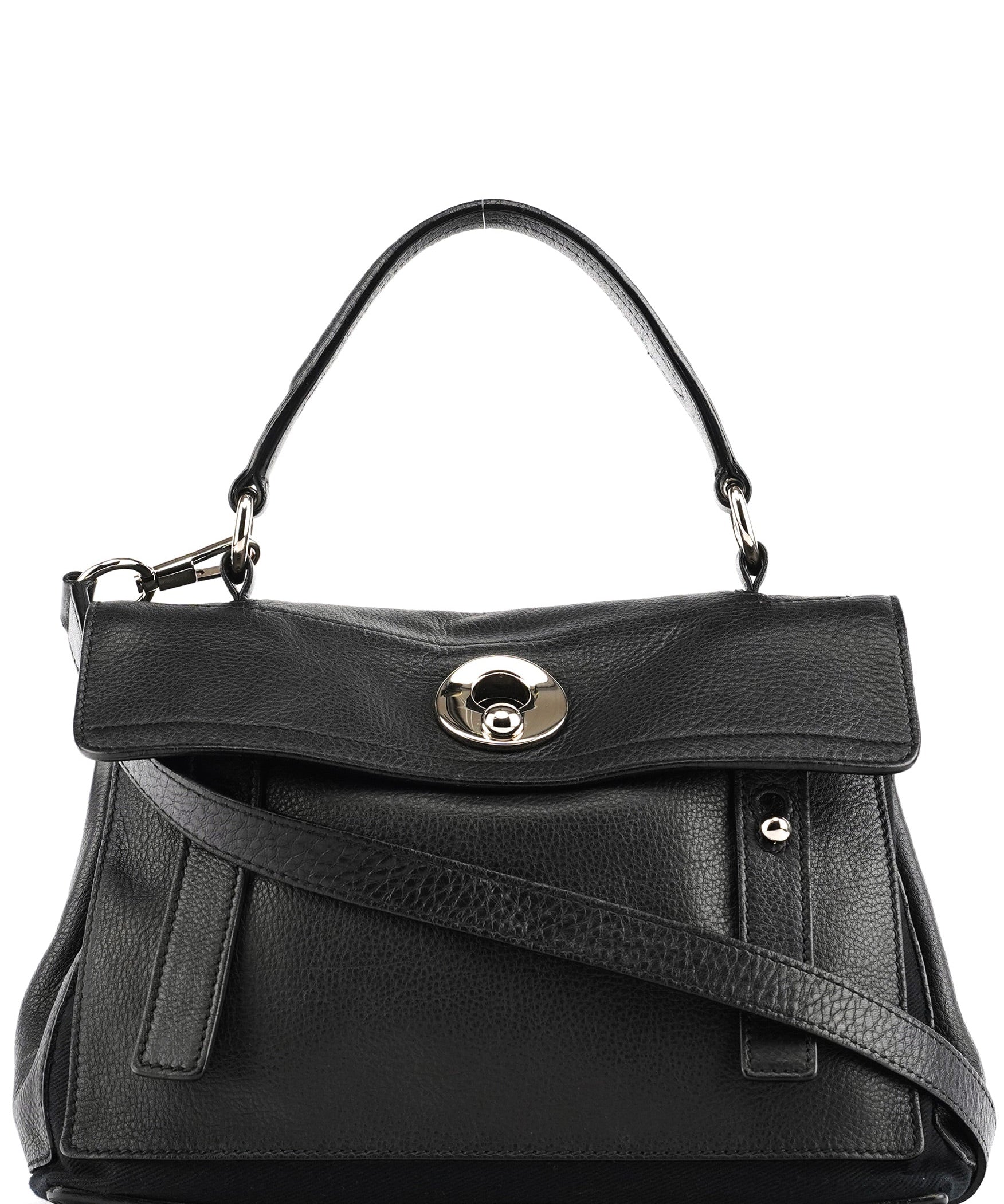 Yves Saint Laurent 289278 Black Leather Muse Two 2-Way Bag