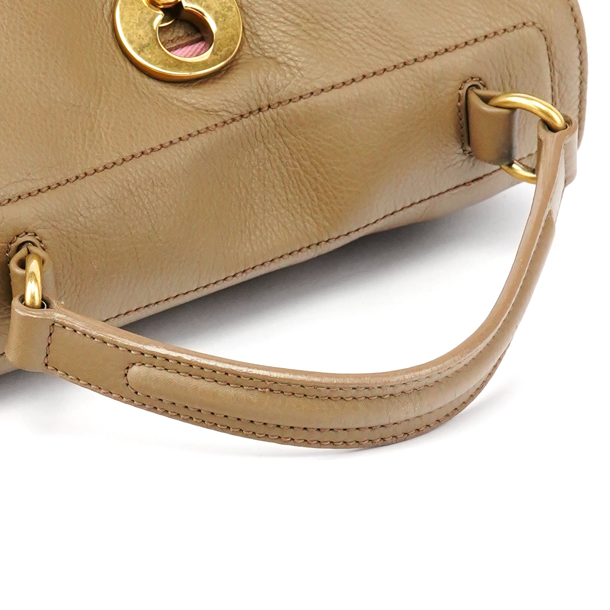 Yves Saint Laurent 289278 Olive Green Pink Muse Two 2-Way Bag
