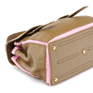 Yves Saint Laurent 289278 Olive Green Pink Muse Two 2-Way Bag