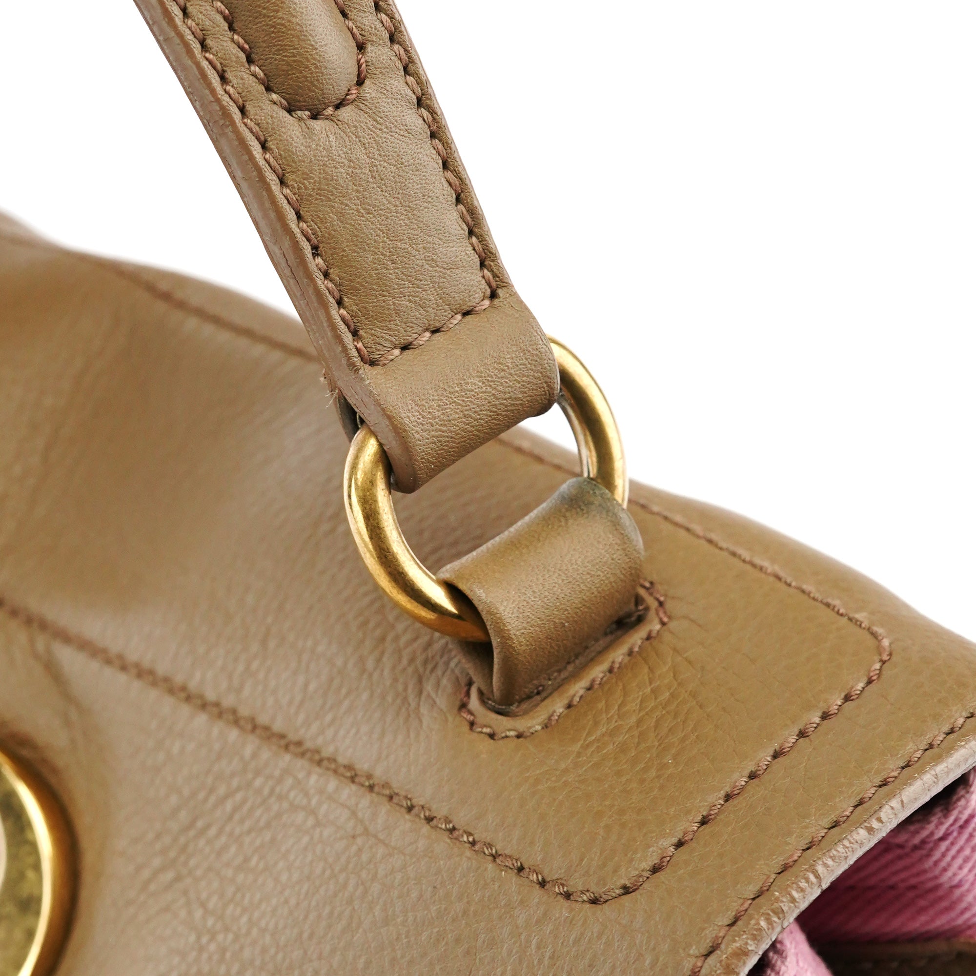 Yves Saint Laurent 289278 Olive Green Pink Muse Two 2-Way Bag