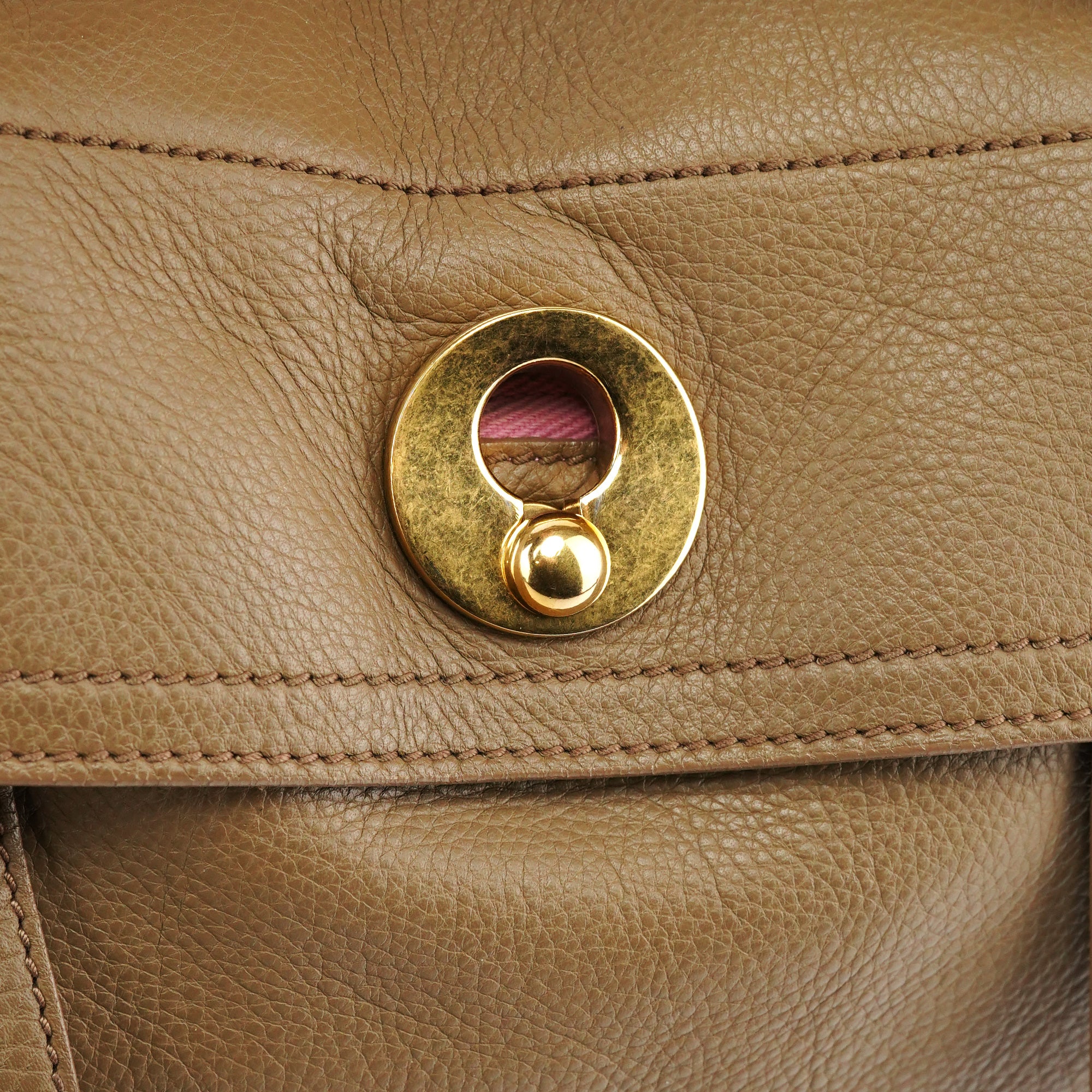 Yves Saint Laurent 289278 Olive Green Pink Muse Two 2-Way Bag