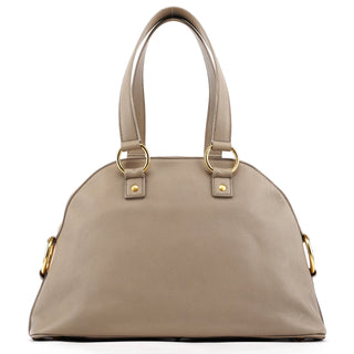 Yves Saint Laurent 368224 Taupe Leather Muse Tote Bag