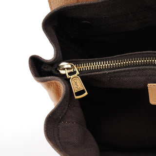 Yves Saint Laurent Beige Brown Leather Muse Two 2-Way Bag