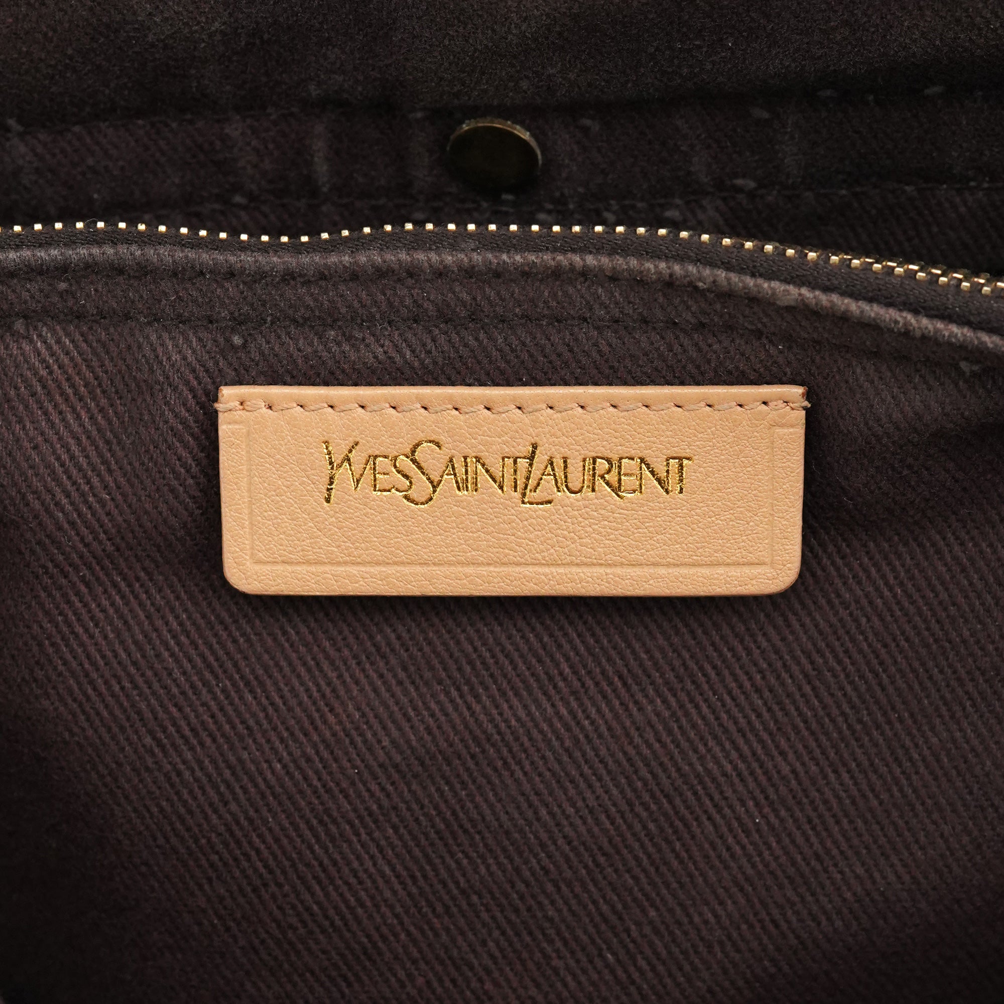 Yves Saint Laurent Sac deux portés Muse Two en cuir beige et marron