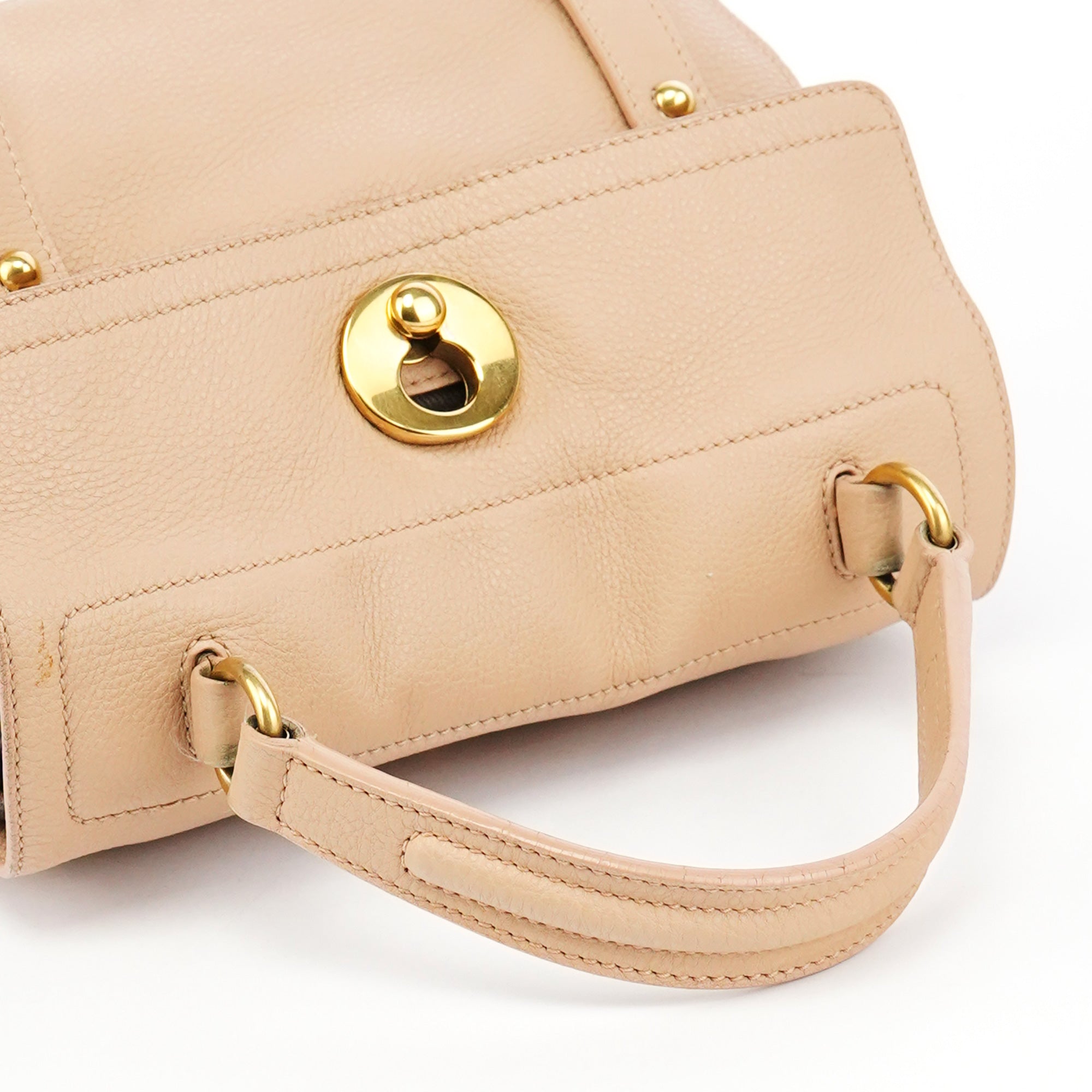 Yves Saint Laurent Sac deux portés Muse Two en cuir beige et marron
