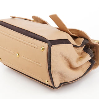 Yves Saint Laurent Beige Brown Leather Muse Two 2-Way Bag