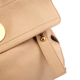 Yves Saint Laurent Beige Brown Leather Muse Two 2-Way Bag