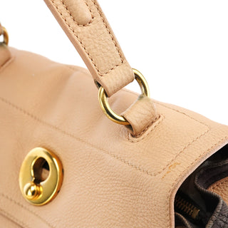 Yves Saint Laurent Beige Brown Leather Muse Two 2-Way Bag