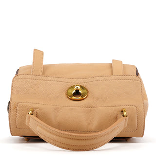 Yves Saint Laurent Beige Brown Leather Muse Two 2-Way Bag