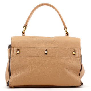 Yves Saint Laurent Beige Brown Leather Muse Two 2-Way Bag