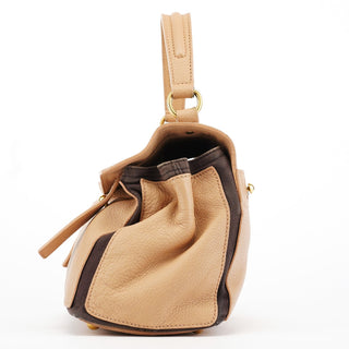 Yves Saint Laurent Beige Brown Leather Muse Two 2-Way Bag