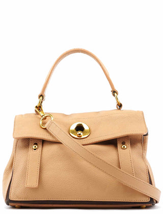 Yves Saint Laurent Beige Brown Leather Muse Two 2-Way Bag