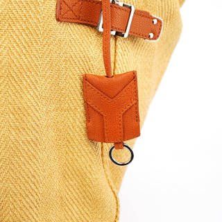 Yves Saint Laurent Beige Brown Raffia Downtown Tote Bag