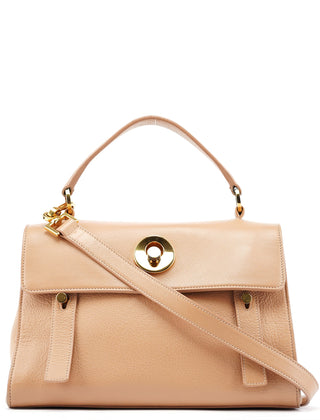 Yves Saint Laurent Beige Leather Muse 2-Way Bag