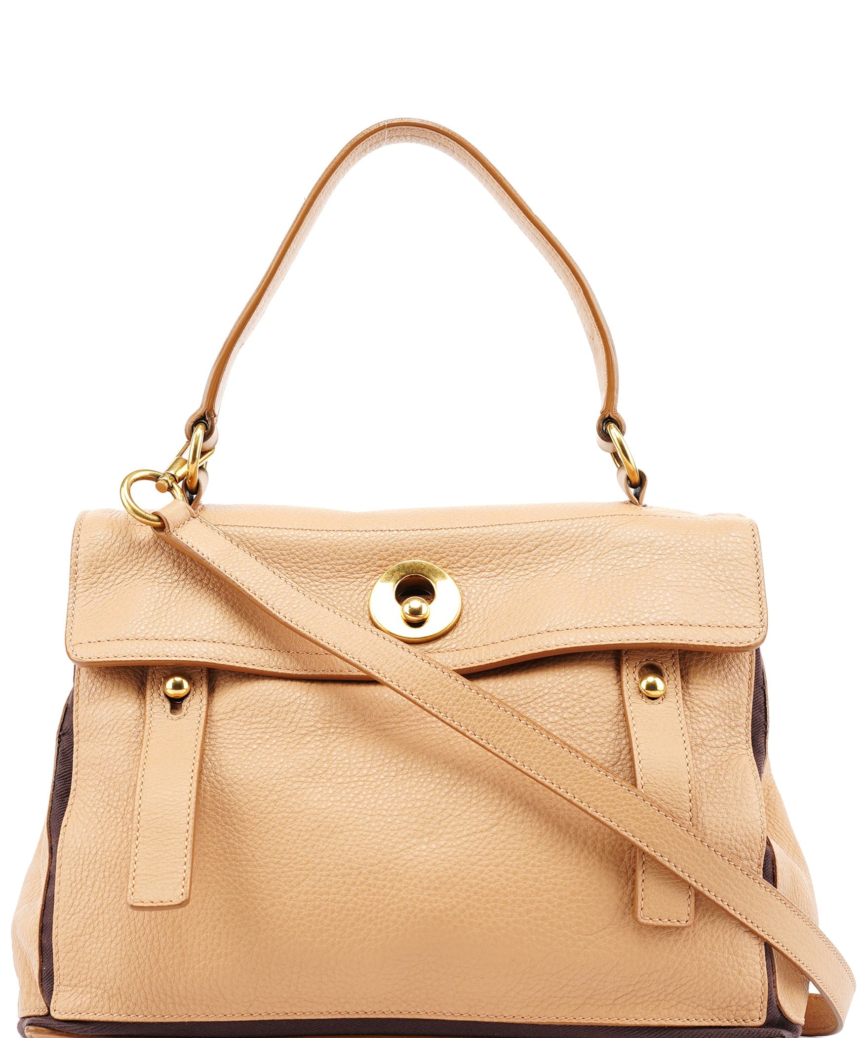 Yves Saint Laurent Beige Leather Muse Two 2-Way Bag