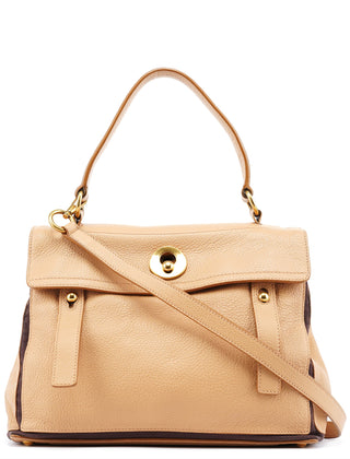 Yves Saint Laurent Beige Leather Muse Two 2-Way Bag