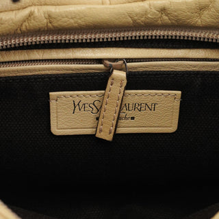 Yves Saint Laurent Beige Leather YSL Mombasa Shoulder Bag