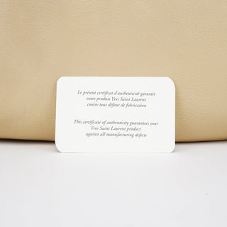 Yves Saint Laurent Beige Leather YSL Mombasa Shoulder Bag