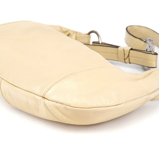 Yves Saint Laurent Beige Leather YSL Mombasa Shoulder Bag