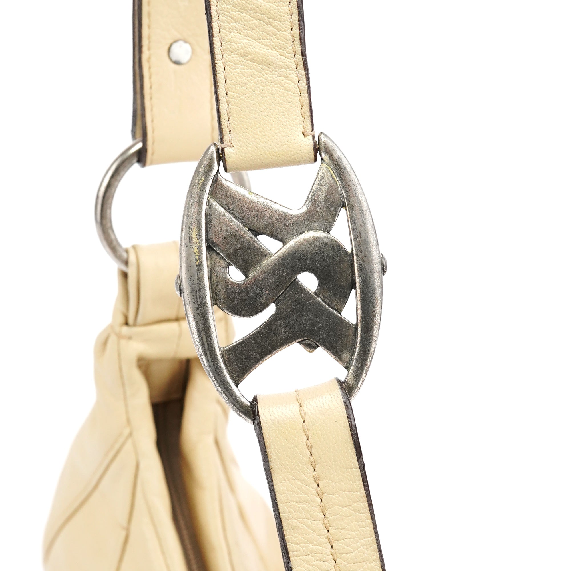 Yves Saint Laurent Sac porté épaule YSL Mombasa en cuir beige