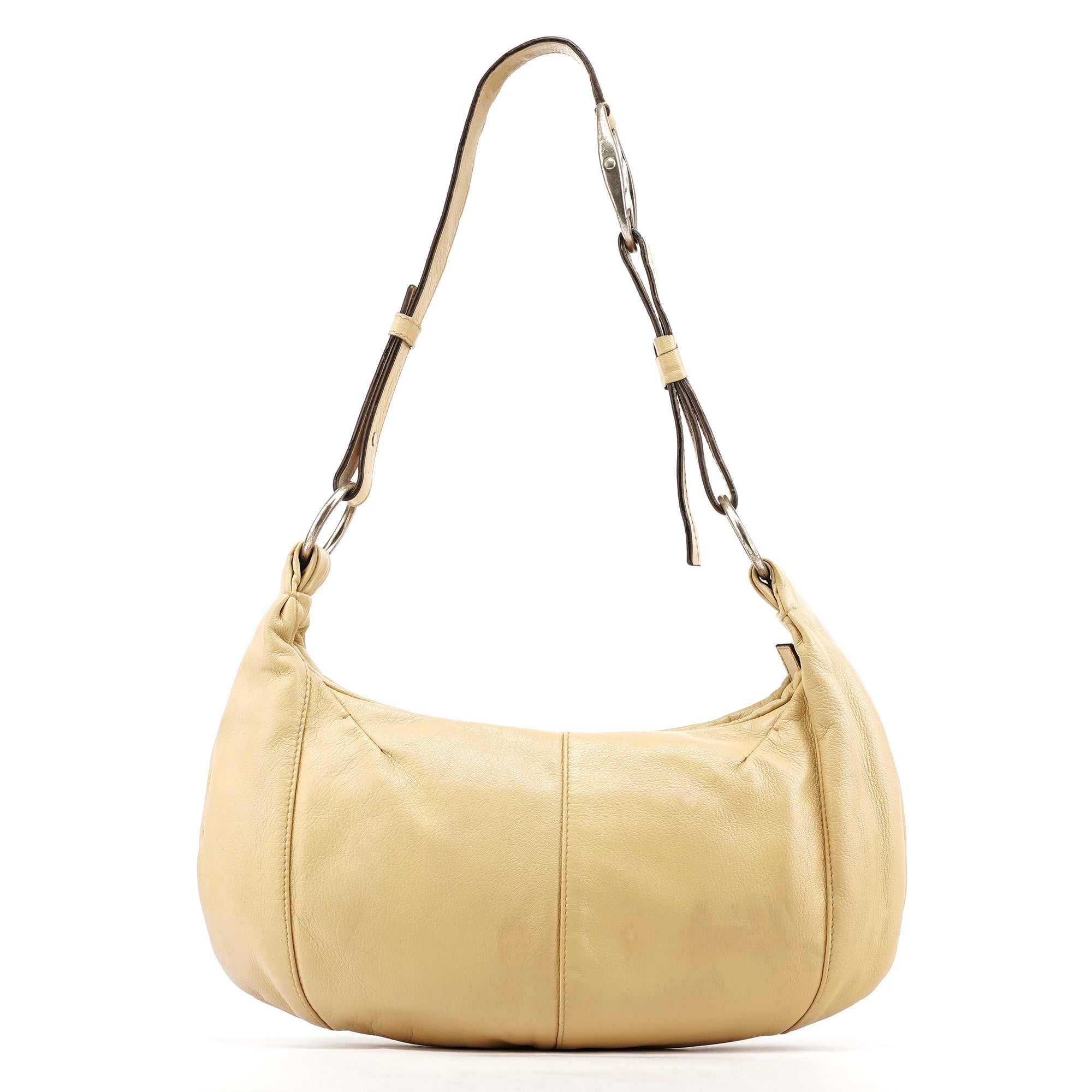 Yves Saint Laurent Sac porté épaule YSL Mombasa en cuir beige