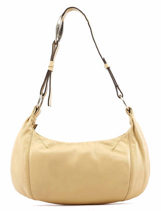 Yves Saint Laurent Beige Leather YSL Mombasa Shoulder Bag