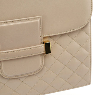 Yves Saint Laurent Beige Quilted Calfskin Leather Shoulder Bag