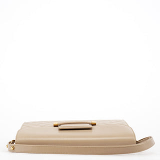 Yves Saint Laurent Beige Quilted Calfskin Leather Shoulder Bag
