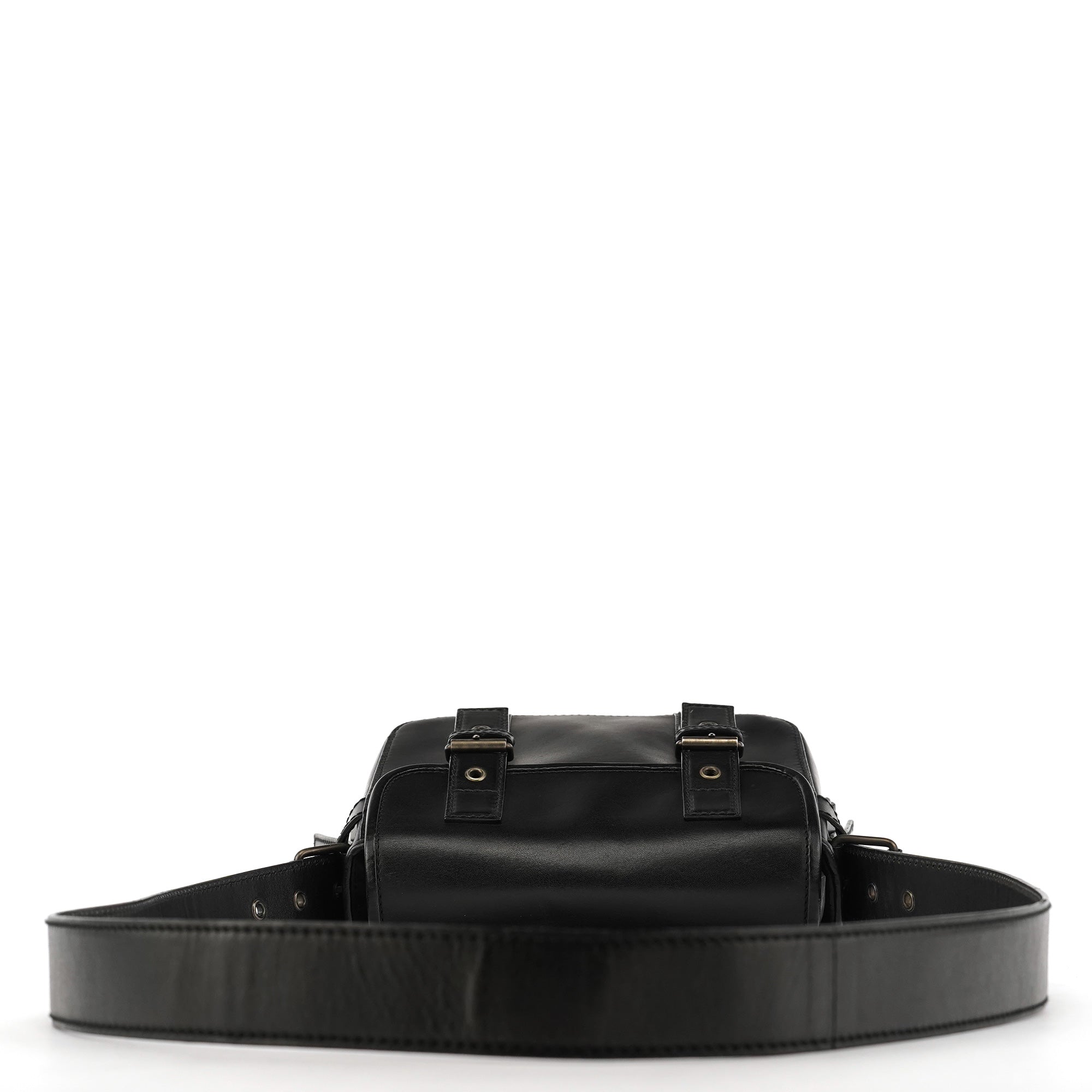Yves Saint Laurent Borsa a tracolla Belt in pelle di vitello nera