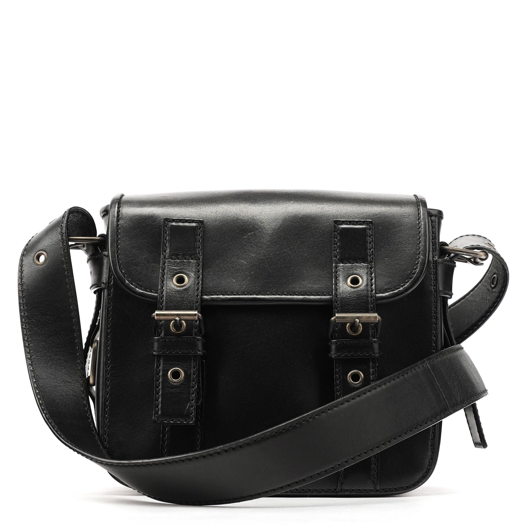 Yves Saint Laurent Borsa a tracolla Belt in pelle di vitello nera
