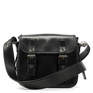 Yves Saint Laurent Black Calfskin Belt Crossbody Bag