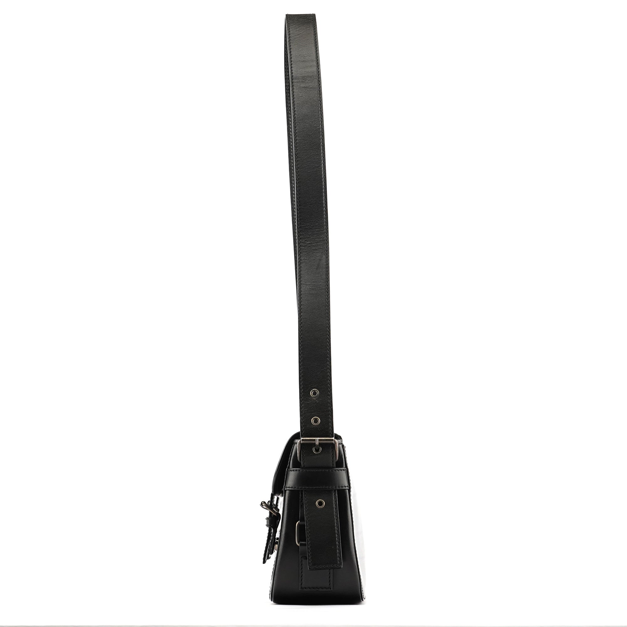 Yves Saint Laurent Borsa a tracolla Belt in pelle di vitello nera